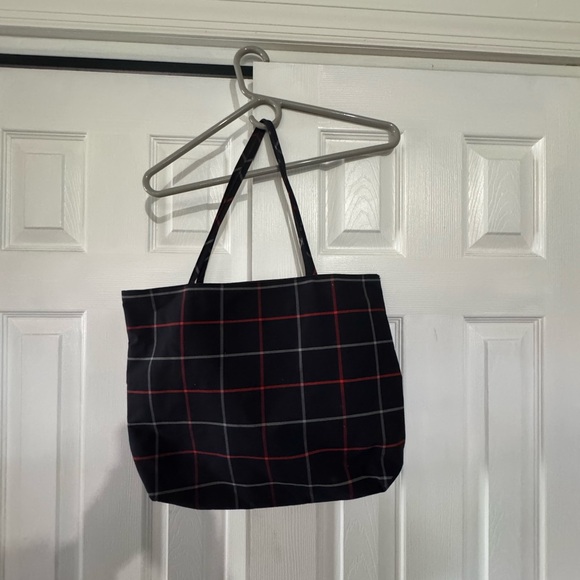 Burberry London Plaid Tote Bag - Blue and Red - Picture 4 of 6